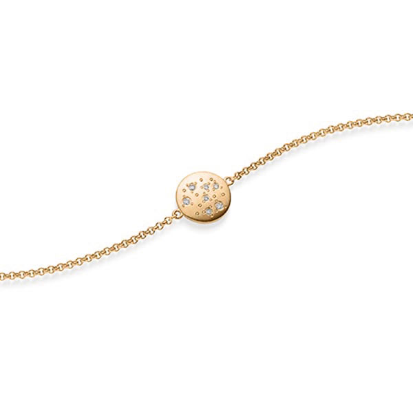 Armband met hanger in roségoud 14 kt. met in totaal 0,05 ct. tw/si van acredo