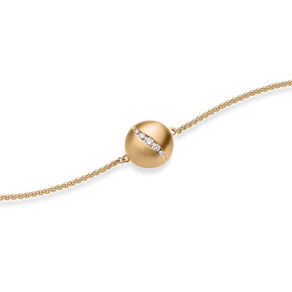 Armband met hanger in roségoud 14 kt. met in totaal 0,076 ct. tw/si van acredo