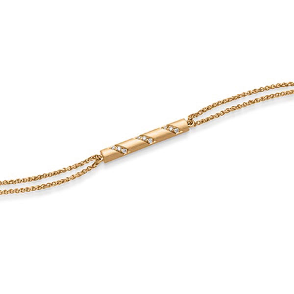Armband met hanger in roségoud 14 kt. met in totaal 0,09 ct. tw/si van acredo