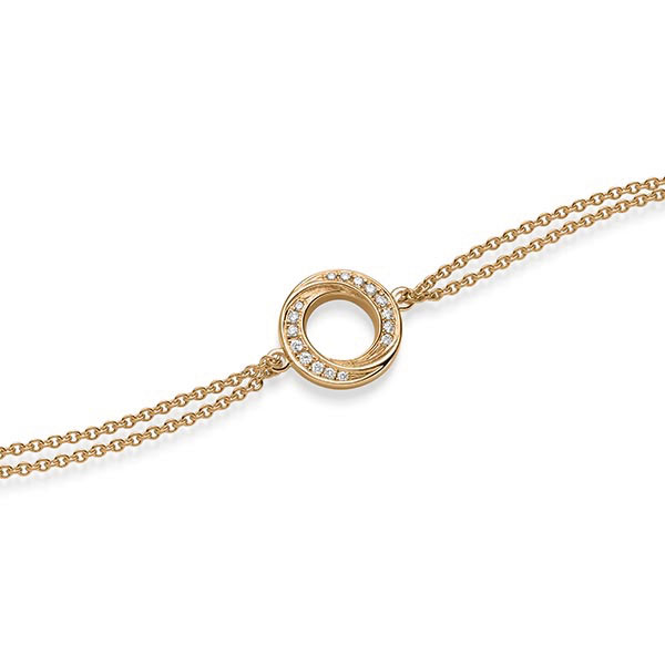 Armband met hanger in roségoud 14 kt. met in totaal 0,112 ct. tw/si van acredo