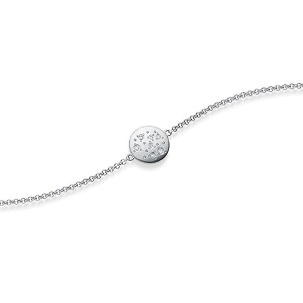 Armband met hanger in witgoud 14 kt. met in totaal 0,05 ct. tw/si van acredo