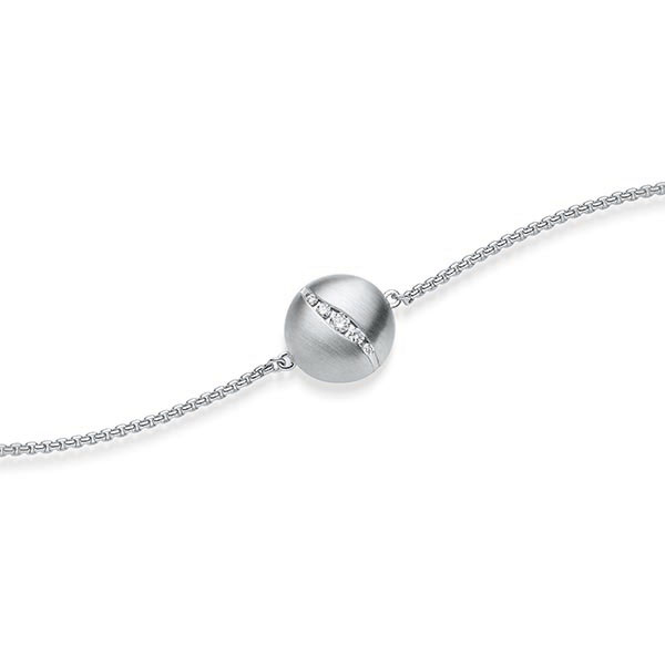 Armband met hanger in witgoud 14 kt. met in totaal 0,076 ct. tw/si van acredo