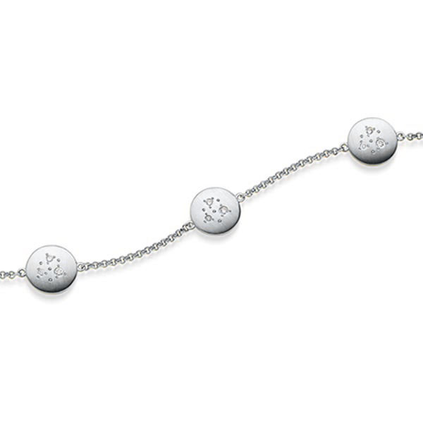 Armband met hanger in witgoud 14 kt. met in totaal 0,09 ct. tw/si van acredo