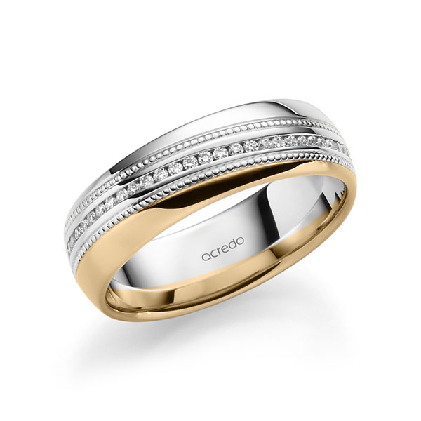 bicolor Memoire-Trauring/Ehering in Weißgold 585 Roségold 585 vollausgefasst mit zus. 0,28 ct. Brillant tw, si von acredo - A-1757-14 bicolor Memoire-Trauring/Ehering in Weißgold 585 Roségold 585 vollausgefasst mit zus. 0,28 ct. Brillant tw, si von acredo - A-1757-14