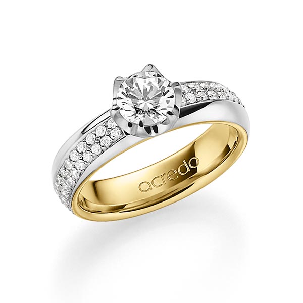 bicolor Trauring/Ehering in außen Platin 950 , innen Gelbgold 750 mit 0,7 ct. + zus. 0,672 ct. Brillant tw, vs tw, si von acredo - A-1542-10 bicolor Trauring/Ehering in außen Platin 950 , innen Gelbgold 750 mit 0,7 ct. + zus. 0,672 ct. Brillant tw, vs tw, si von acredo - A-1542-10