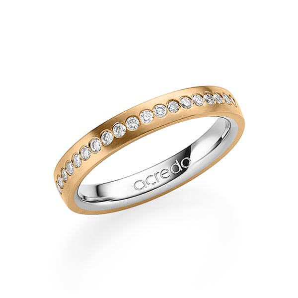 bicolor Trauring/Ehering in außen Roségold 585 , innen Graugold 585 mit zus. 0,225 ct. Brillant tw, si von acredo - A-1551-1 bicolor Trauring/Ehering in außen Roségold 585 , innen Graugold 585 mit zus. 0,225 ct. Brillant tw, si von acredo - A-1551-1