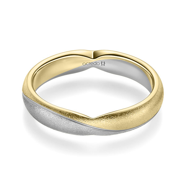 bicolor Trauring/Ehering in Gelbgold 585 Graugold 585 von acredo