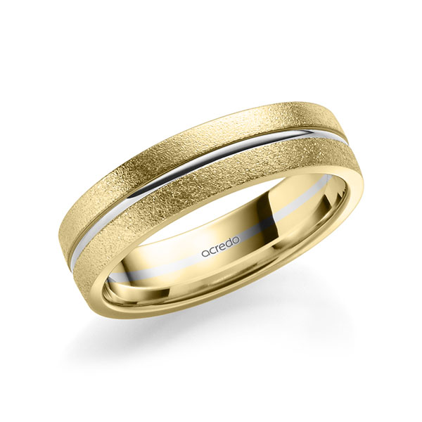 bicolor Trauring/Ehering in Gelbgold 750 Weißgold 750 von acredo - A-2187-11