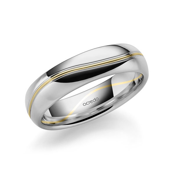 bicolor Trauring/Ehering in Graugold 585 Gelbgold 585 von acredo
