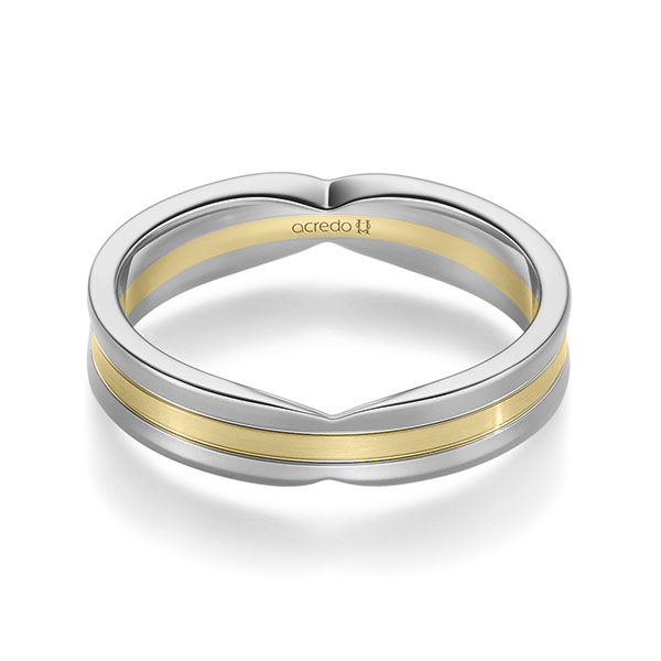 bicolor Trauring/Ehering in Graugold 585 Gelbgold 585 von acredo