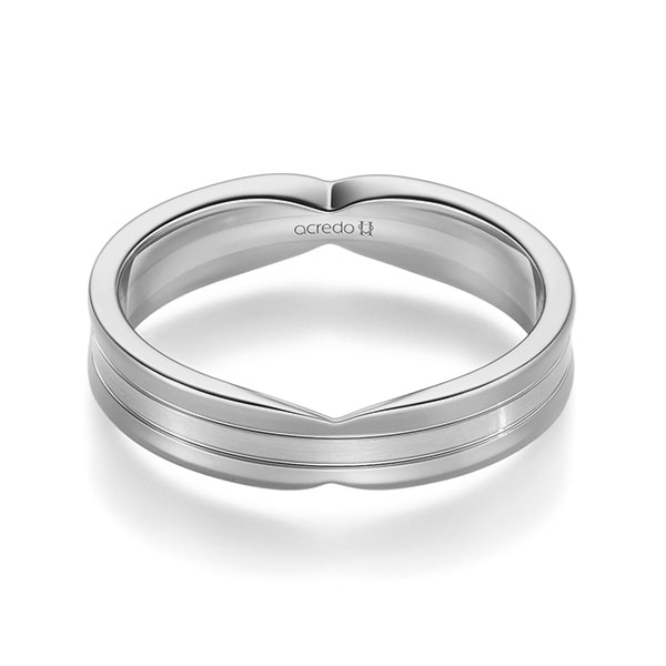 bicolor Trauring/Ehering in Graugold 585 Palladium 950 von acredo - A-2362-30