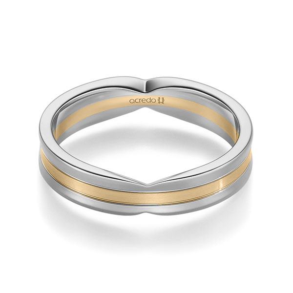 bicolor Trauring/Ehering in Graugold 585 Roségold 585 von acredo