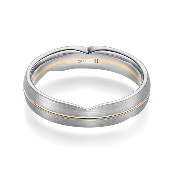 bicolor Trauring/Ehering in Graugold 585 Roségold 585 von acredo