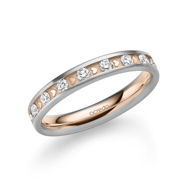 bicolor Trauring/Ehering in Graugold 585 Rotgold 585 mit zus. 0,68 ct. Brillant tw, si von acredo - A-2368-18 bicolor Trauring/Ehering in Graugold 585 Rotgold 585 mit zus. 0,68 ct. Brillant tw, si von acredo - A-2368-18