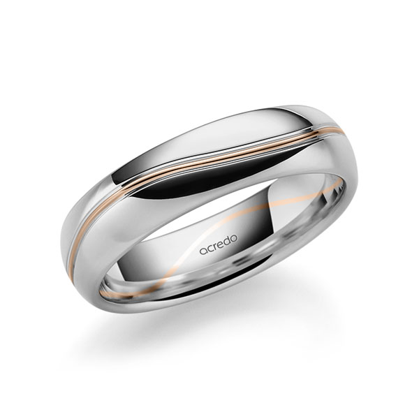 bicolor Trauring/Ehering in Graugold 585 Rotgold 585 von acredo