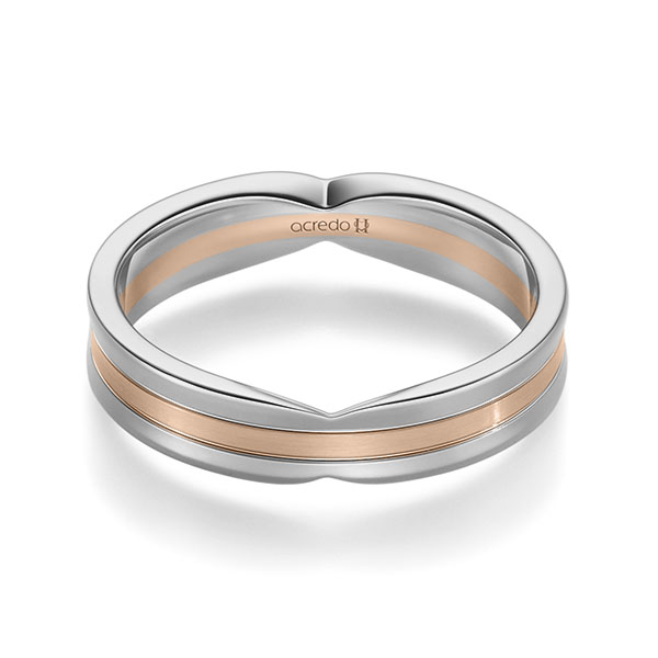 bicolor Trauring/Ehering in Graugold 585 Rotgold 585 von acredo