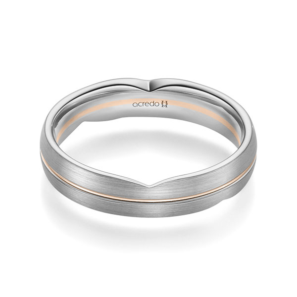 bicolor Trauring/Ehering in Graugold 585 Rotgold 585 von acredo