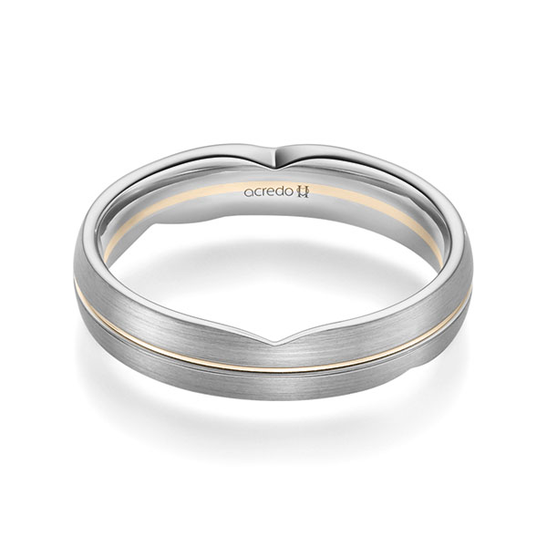 bicolor Trauring/Ehering in Graugold 585 Signature Gold 585 von acredo