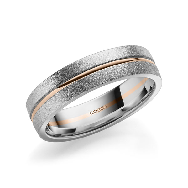 bicolor Trauring/Ehering in Graugold 750 Rotgold 750 von acredo - A-2187-12