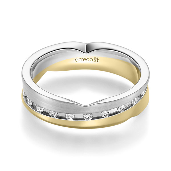bicolor Trauring/Ehering in Palladium 950 Gelbgold 585 mit zus. 0,315 ct. Brillant tw, si von acredo - A-2363-12 bicolor Trauring/Ehering in Palladium 950 Gelbgold 585 mit zus. 0,315 ct. Brillant tw, si von acredo - A-2363-12