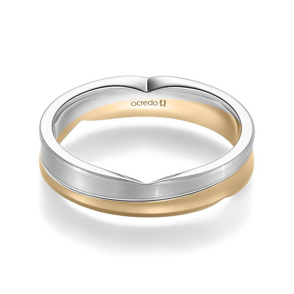 bicolor Trauring/Ehering in Palladium 950 Roségold 750 von acredo - A-2363-24