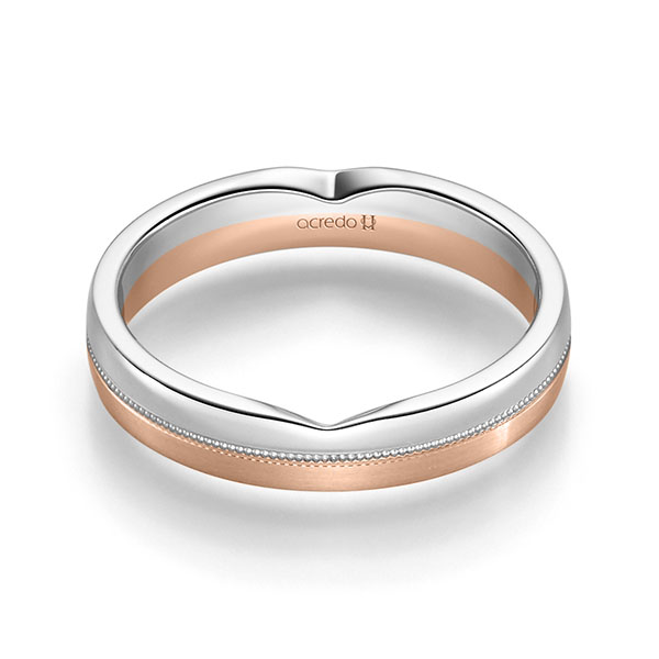 bicolor Trauring/Ehering in Palladium 950 Rotgold 585 von acredo - A-2256-24