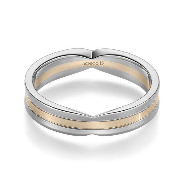 bicolor Trauring/Ehering in Platin-Palladium 600 Signature Gold 585 von acredo - A-2362-28 bicolor Trauring/Ehering in Platin-Palladium 600 Signature Gold 585 von acredo - A-2362-28