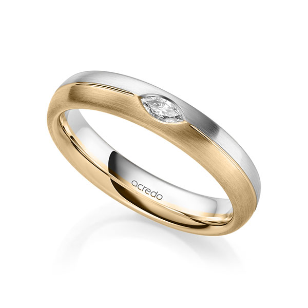 bicolor Trauring/Ehering in Platin 950 Roségold 750 mit zus. 0,1 ct. tw, vs von acredo - A-2143-10 bicolor Trauring/Ehering in Platin 950 Roségold 750 mit zus. 0,1 ct. tw, vs von acredo - A-2143-10
