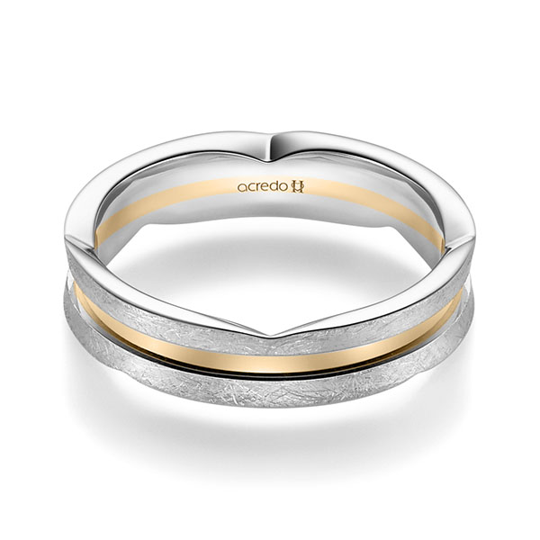 bicolor Trauring/Ehering in Platin 950 Roségold 750 von acredo - A-2354-28