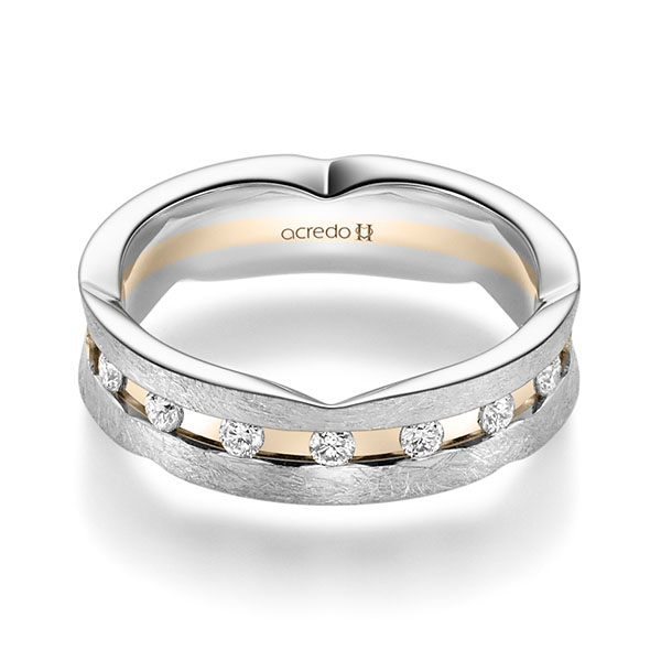 bicolor Trauring/Ehering in Platin 950 Signature Gold 585 mit zus. 0,48 ct. Brillant tw, si von acredo - A-2354-19 bicolor Trauring/Ehering in Platin 950 Signature Gold 585 mit zus. 0,48 ct. Brillant tw, si von acredo - A-2354-19