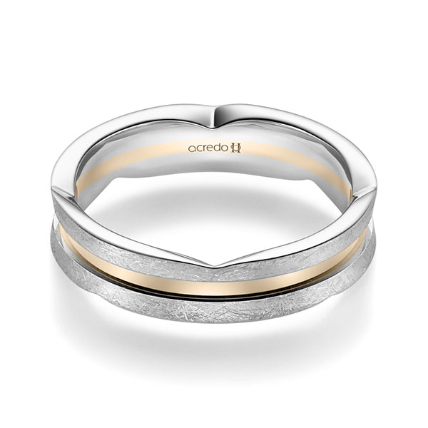 bicolor Trauring/Ehering in Platin 950 Signature Gold 585 von acredo - A-2354-29
