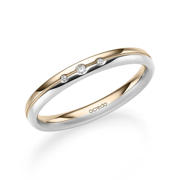 bicolor Trauring/Ehering in River Platin 950 Signature Gold 750 mit zus. 0,025 ct. Brillant tw, si von acredo - A-2539-4 bicolor Trauring/Ehering in River Platin 950 Signature Gold 750 mit zus. 0,025 ct. Brillant tw, si von acredo - A-2539-4