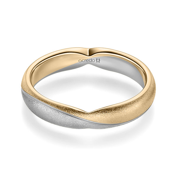 bicolor Trauring/Ehering in Roségold 585 Platin 600 von acredo - A-2366-27