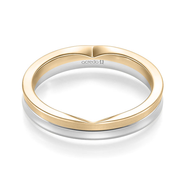 bicolor Trauring/Ehering in Roségold 585 Weißgold 585 von acredo