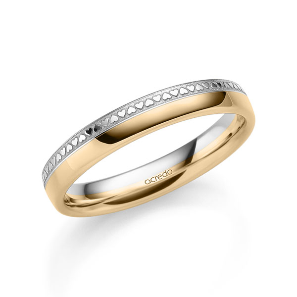 bicolor Trauring/Ehering in Roségold 585 Weißgold 585 von acredo