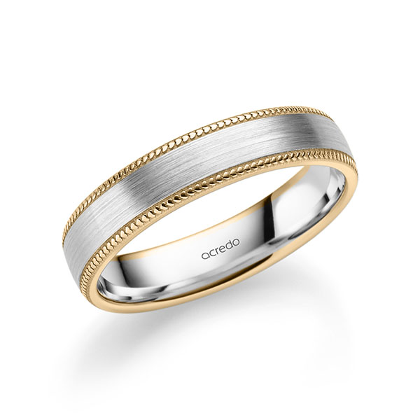 bicolor Trauring/Ehering in Roségold 585 Weißgold 585 von acredo