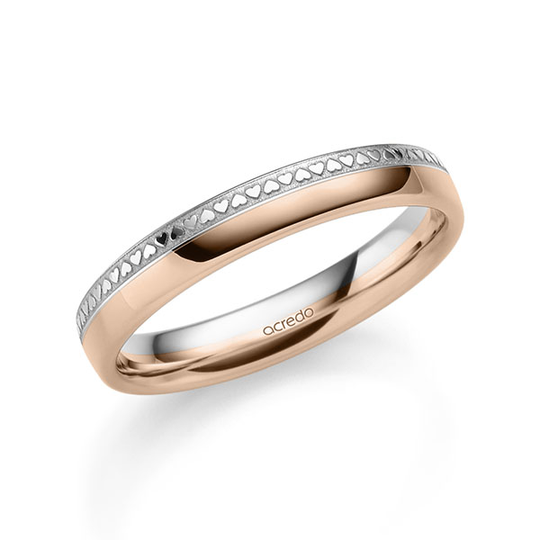 bicolor Trauring/Ehering in Rotgold 585 Weißgold 585 von acredo