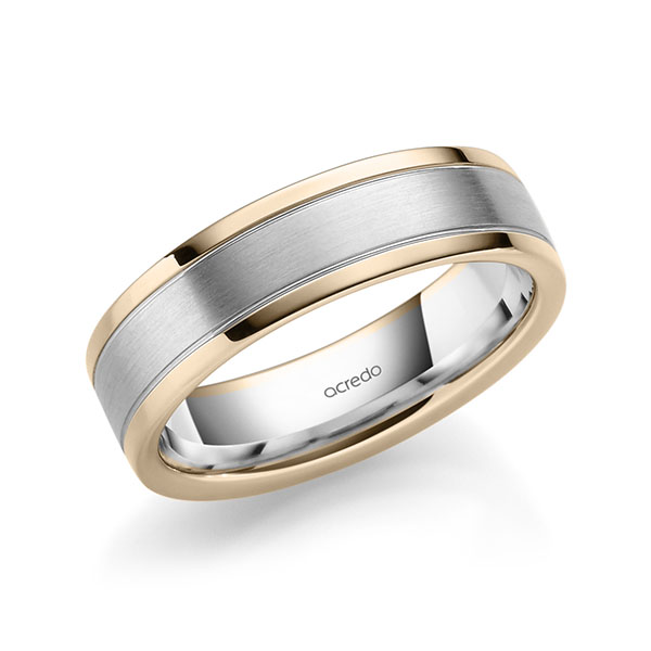 bicolor Trauring/Ehering in Signature Gold 585 Weißgold 585 von acredo