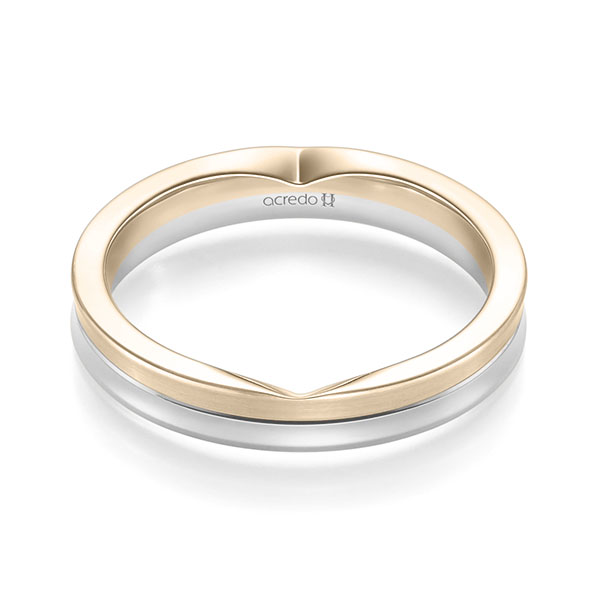 bicolor Trauring/Ehering in Signature Gold 750 Graugold 750 von acredo - A-2329-23