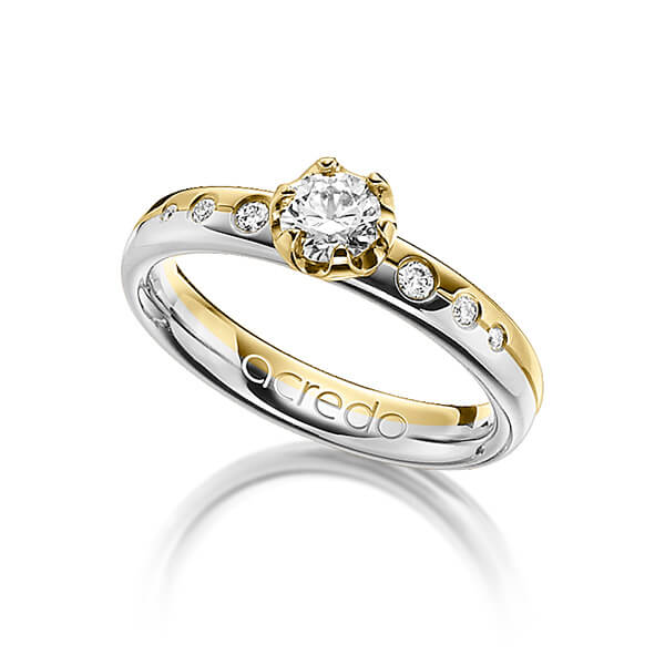 bicolor Trauring/Ehering in Weißgold 585 Gelbgold 585 mit 0,4 ct. + zus. 0,1 ct. Brillant tw, vs von acredo - A-1204-10 bicolor Trauring/Ehering in Weißgold 585 Gelbgold 585 mit 0,4 ct. + zus. 0,1 ct. Brillant tw, vs von acredo - A-1204-10