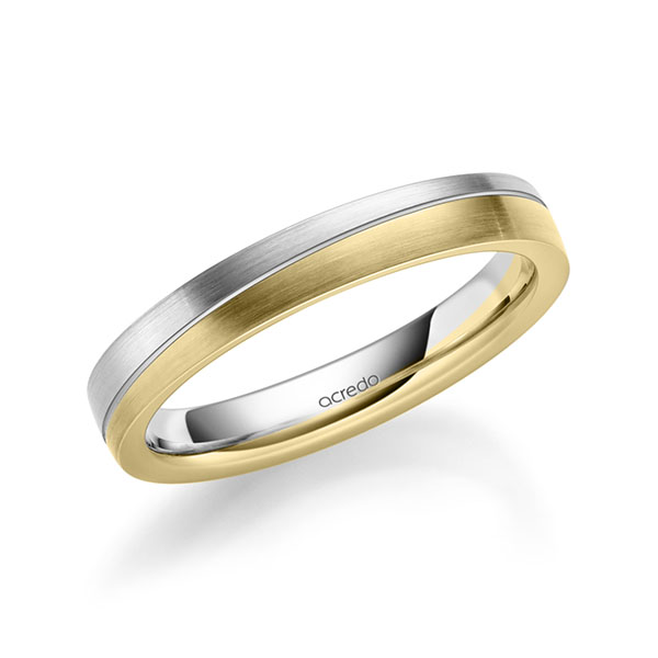 bicolor Trauring/Ehering in Weißgold 585 Gelbgold 585 von acredo