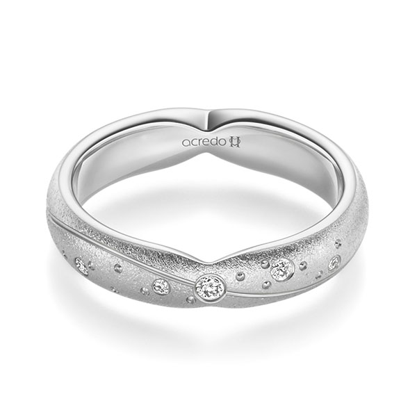 bicolor Trauring/Ehering in Weißgold 585 Graugold 585 mit zus. 0,065 ct. Brillant tw, si von acredo