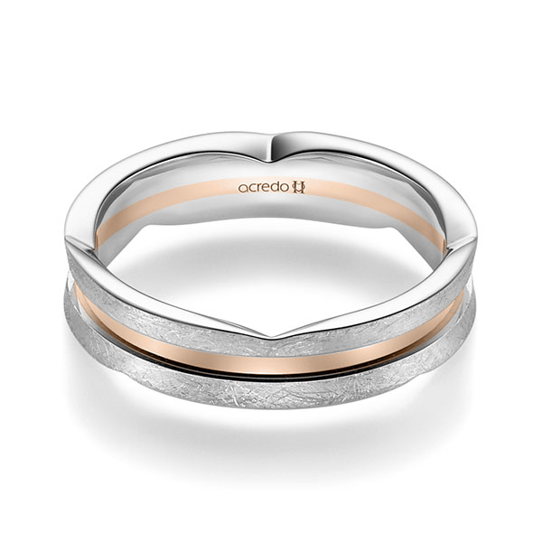 bicolor Trauring/Ehering in Weißgold 585 Rotgold 585 von acredo