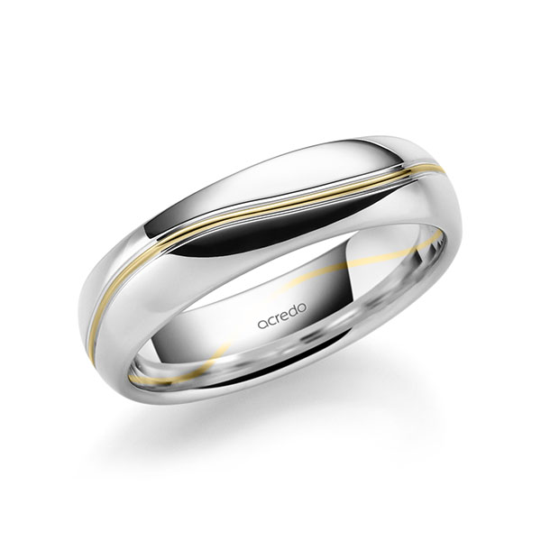 bicolor Trauring/Ehering in Weissgold 750 Gelbgold 750 von acredo - A-1711-13