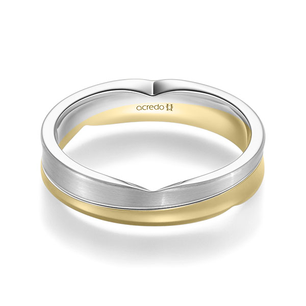 bicolor Trauring/Ehering in Weißgold 750 Gelbgold 916 von acredo - A-2363-23