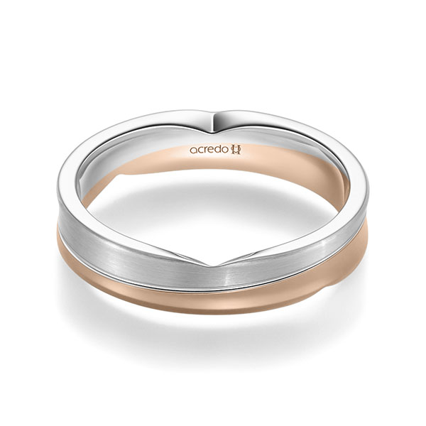 bicolor Trauring/Ehering in Weißgold 750 Rotgold 750 von acredo - A-2363-26