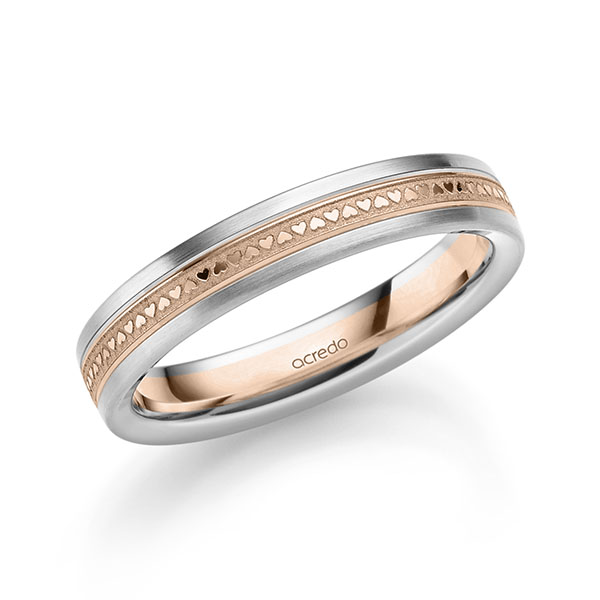 bicolor Trauring/Ehering in Weißgold 750 Rotgold 750 von acredo - A-2372-42