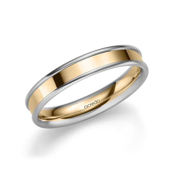 Bicolor trouwring in grijsgoud 14 kt. roségoud 14 kt. van acredo