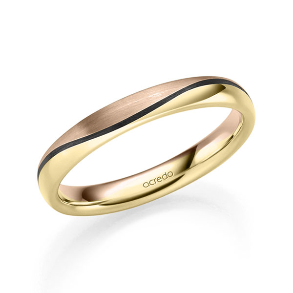 Bicolor trouwring in roodgoud 14 kt. geelgoud 14 kt. van acredo - S-1300-12