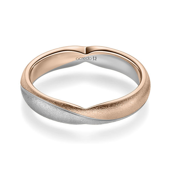 Bicolor trouwring in roodgoud 18 kt. grijsgoud 18 kt. van acredo - A-2366-30 Bicolor trouwring in roodgoud 18 kt. grijsgoud 18 kt. van acredo - A-2366-30